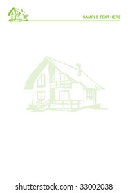 Drawn building for design