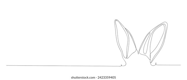 Drawn bunny ears on white background