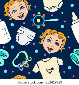 drawn by hand baby pattern