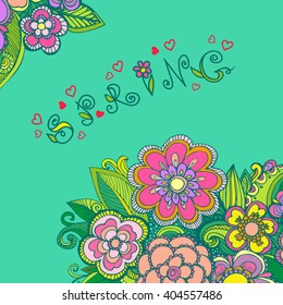 Drawn by hand beautiful flowers made in a vector. The image can be used in the design of a greeting card, or invitation can be used for web sites and their own design projects.