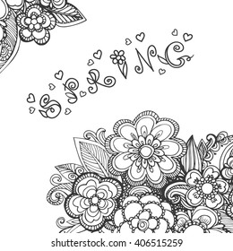 Drawn by hand beautiful flowers made in a vector. The image can be used in the design of a greeting card, or invitation can be used for web sites and their own design projects.