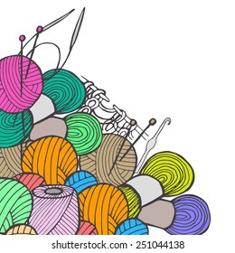 drawn by hand knitting 