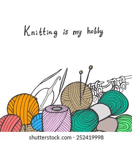 drawn by hand knitting 