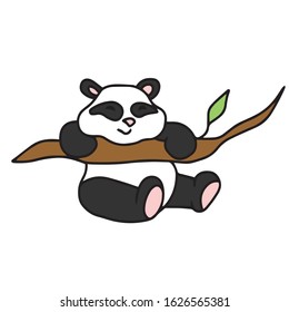 
Drawn by the hand of a Panda .Vector illustration on a white isolated background.Design for greeting cards banners.Animal