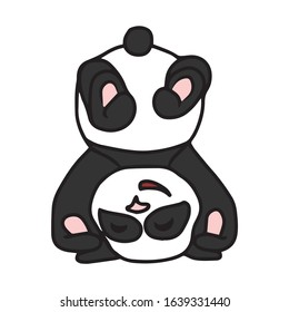 
Drawn by the hand of a Panda .Vector illustration on a white isolated background.Design for greeting cards banners.Animal