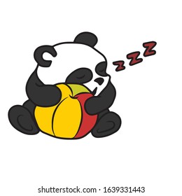 
Drawn by the hand of a Panda .Vector illustration on a white isolated background.Design for greeting cards banners.Animal