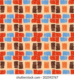 Drawn by hand Vector seamless pattern 