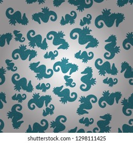 Drawn by hand. Watercolor. Illustration. Suitable for fabric, paper, packaging. Picture. In simple style. Seahorse isolated on blue, white and neutral background. Clip Art. Vector illustration.