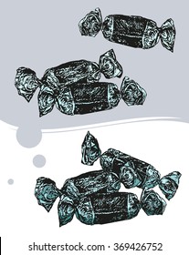 the drawn candies