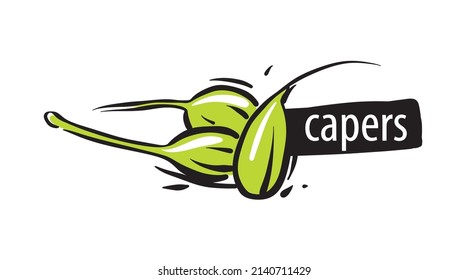 Drawn Capers isolated on a white background