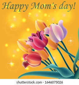 Drawn card with mom's congratulation