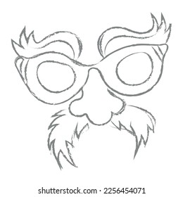 Drawn carnival disguise on white background