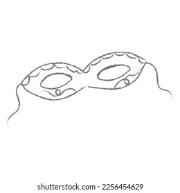 Drawn carnival mask on white background