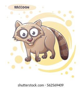 Drawn Cartoon Raccoon