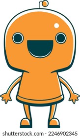 Drawn in a cartoon style with round, exaggerated features and bright colors. The character has a cheerful expression and a plump, round body, giving them a playful and friendly appearance.
