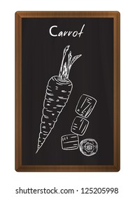 ?arrots drawn in chalk on the blackboard