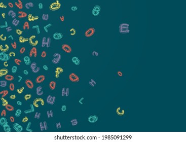 Drawn Chalkboard Vector Green Background. Font Style Illustration. Drawing Chalk Blackboard Typography. Graphic Backdrop.