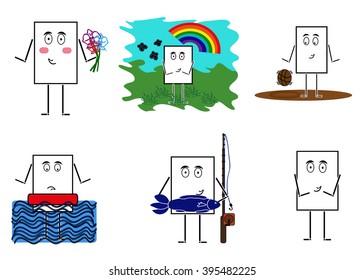 drawn characters, engaged in business. vector illustration