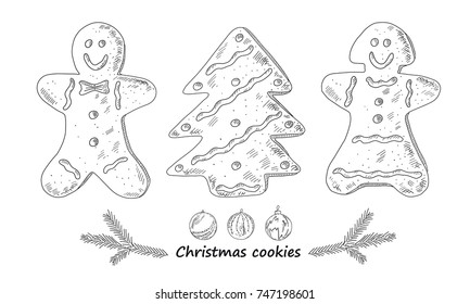 drawn Christmas cookies