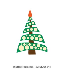 Drawn Christmas tree on white background