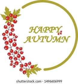 drawn circle autumn composition vector graphics