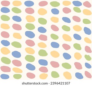 Drawn circles pattern texture. Doodle organic shapes.Trendy simple design in retro style.