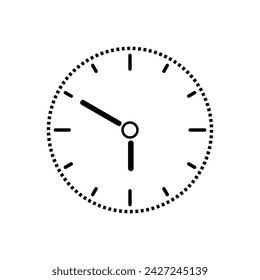 Drawn clock on white background