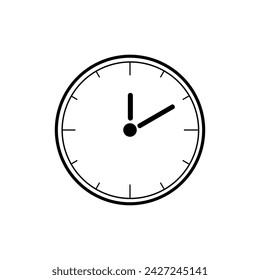 Drawn clock on white background