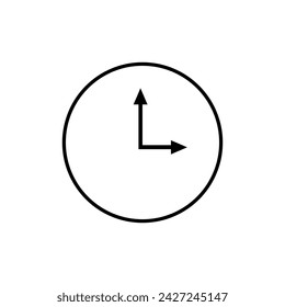Drawn clock on white background