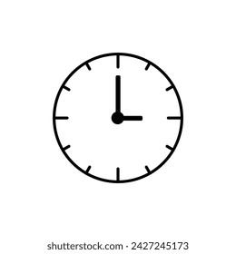 Reloj dibujado sobre fondo blanco