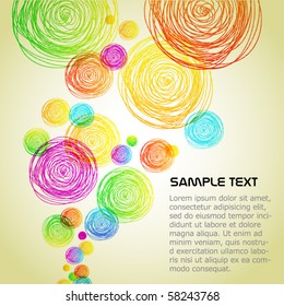 Drawn Colorful Circle Background