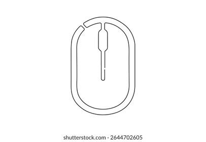 Drawn continuous one line computer mouse logo. Vector illustration, continuous line art illustration, Computer mouse continuous one line drawing, Drawn continuous one.