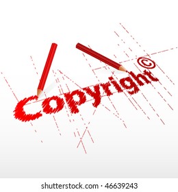 The drawn copyright. Vector.