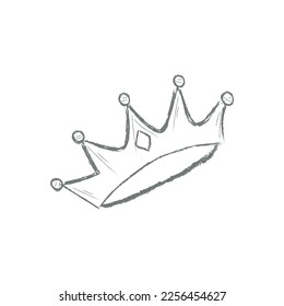 Drawn crown on white background