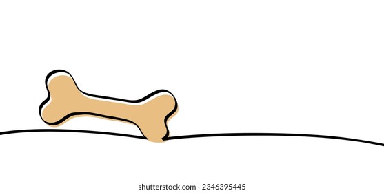 Drawn dog treat bone. Line pattern. Bone. Pet Toy. Woof, bite sign. Vector bones. lover animal day or dog day. Dog food or treats. Treats for dogs. Animal traces. cookies for dogs. For dog bowl