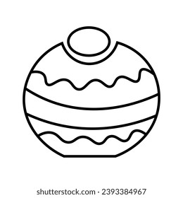 Drawn donut for Hanukkah on white background
