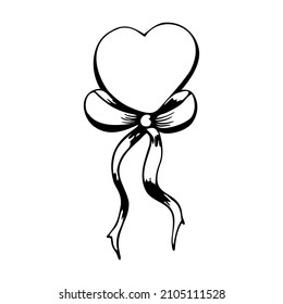 Drawn doodle hearts with different design elements