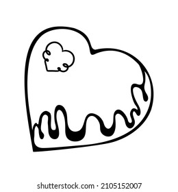 Drawn doodle hearts with different design elements
