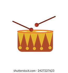 Drawn drum on white background