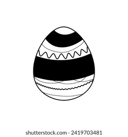 Drawn Easter egg on white background