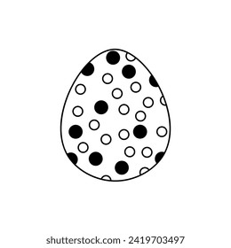 Drawn Easter egg on white background