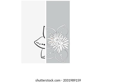 Drawn elements of blooming flowers.Vector illustration.Silhouettes isolated on a light background.