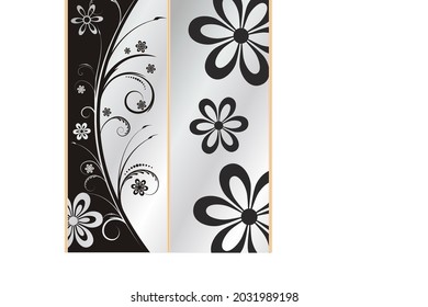 Elementos dibujados de flores florecientes.Ilustración vectorial.Silhouettes aisladas en un fondo claro.