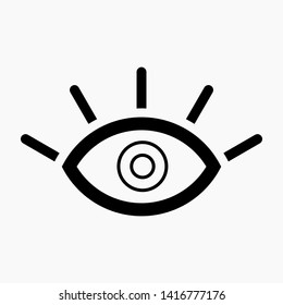 drawn eye. Vector sign of human eye isolated minimal single flat linear icon for application and info-graphic..