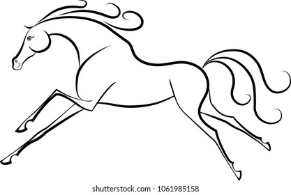 A drawn fairytale horse.