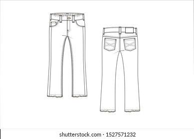 drawn fashion Decorative trousers, clothing,  Vector illustration in old ink style for girl kids