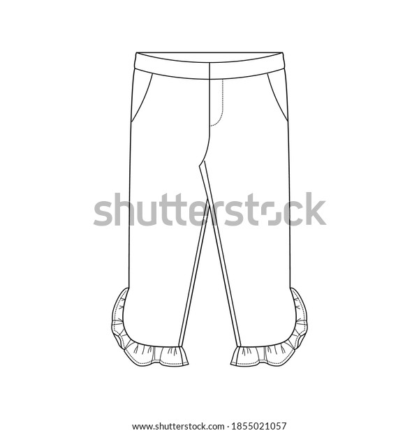 Drawn Fashion Decorative Trousers Clothing Vector Stock Vector (Royalty ...