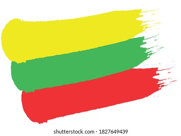 Drawn flag of Lithuania on white background