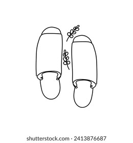 Drawn flip-flops for spa on white background
