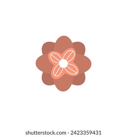 Drawn flower on white background